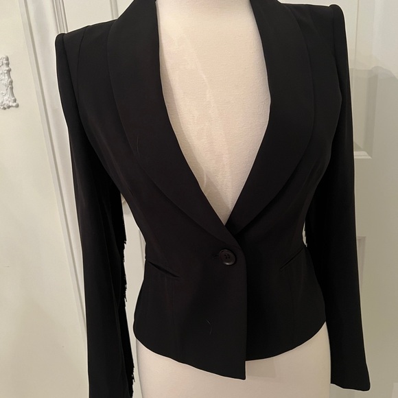 BCBG Black Women's Jacket with Fringe Detail - Picture 3 of 13